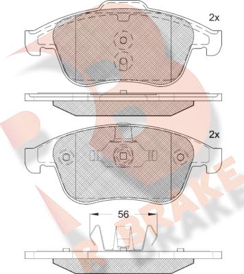 R Brake RB1918-208 - Brake Pad Set, disc brake autospares.lv