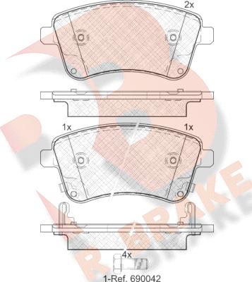 R Brake RB1985 - Brake Pad Set, disc brake autospares.lv