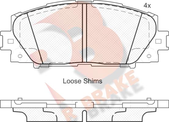 R Brake RB1938 - Brake Pad Set, disc brake autospares.lv