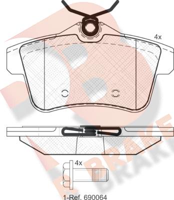 R Brake RB1928 - Brake Pad Set, disc brake autospares.lv