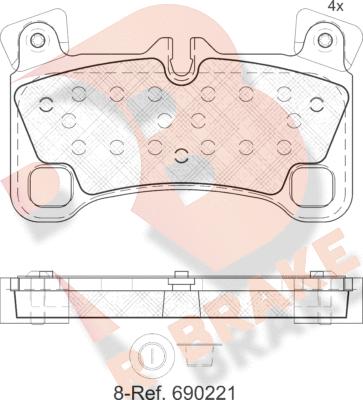 R Brake RB1922 - Brake Pad Set, disc brake autospares.lv