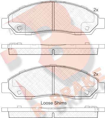 R Brake RB1974 - Brake Pad Set, disc brake autospares.lv