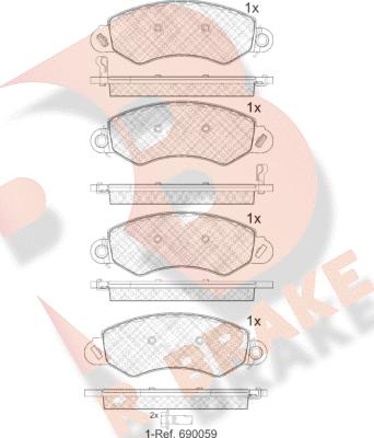 R Brake RB1971 - Brake Pad Set, disc brake autospares.lv