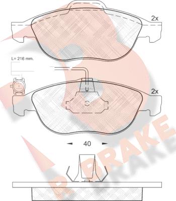 R Brake RB1446 - Brake Pad Set, disc brake autospares.lv