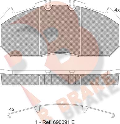 R Brake RB1405-067 - Brake Pad Set, disc brake autospares.lv