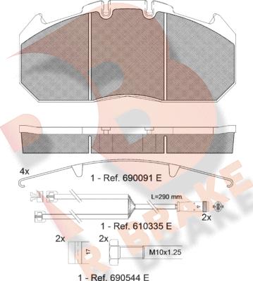 R Brake RB1405-120 - Brake Pad Set, disc brake autospares.lv