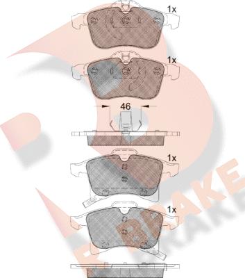 R Brake RB1592 - Brake Pad Set, disc brake autospares.lv