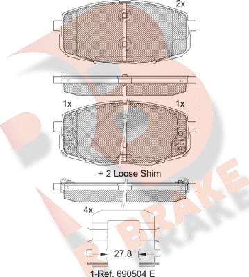 R Brake RB1540-208 - Brake Pad Set, disc brake autospares.lv