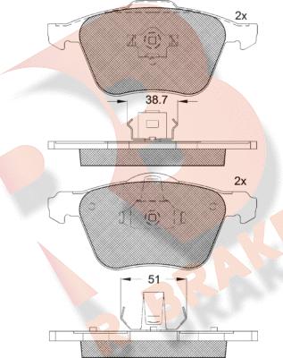 R Brake RB1551 - Brake Pad Set, disc brake autospares.lv