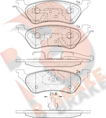 R Brake RB1564 - Brake Pad Set, disc brake autospares.lv