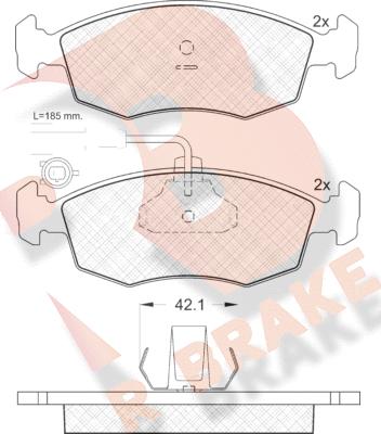 R Brake RB1518 - Brake Pad Set, disc brake autospares.lv