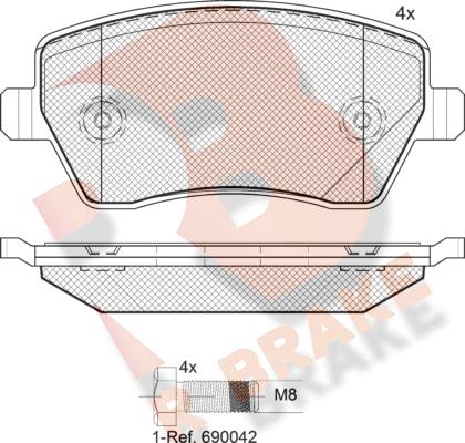 R Brake RB1534-700 - Brake Pad Set, disc brake autospares.lv