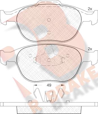 R Brake RB1537 - Brake Pad Set, disc brake autospares.lv