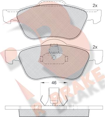 R Brake RB1528 - Brake Pad Set, disc brake autospares.lv