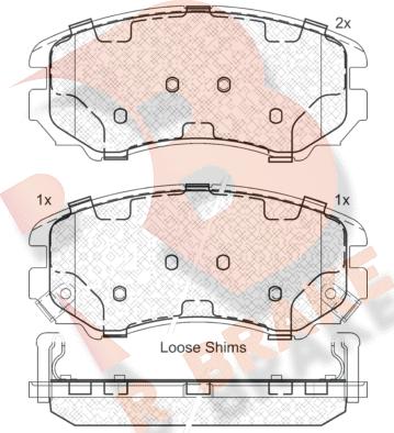 R Brake RB1644 - Brake Pad Set, disc brake autospares.lv