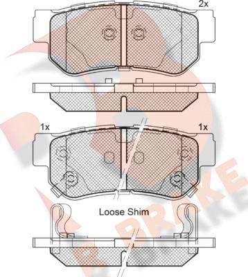 R Brake RB1645 - Brake Pad Set, disc brake autospares.lv