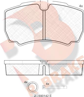 R Brake RB1640 - Brake Pad Set, disc brake autospares.lv