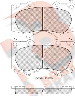 R Brake RB1665 - Brake Pad Set, disc brake autospares.lv