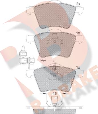 R Brake RB1605 - Brake Pad Set, disc brake autospares.lv