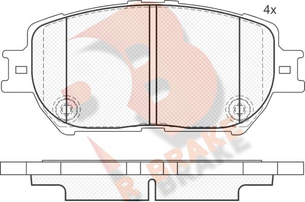 R Brake RB1689 - Brake Pad Set, disc brake autospares.lv