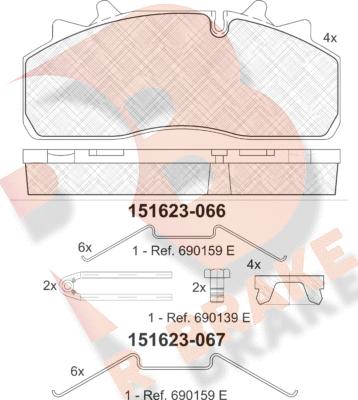 R Brake RB1623 - Brake Pad Set, disc brake autospares.lv