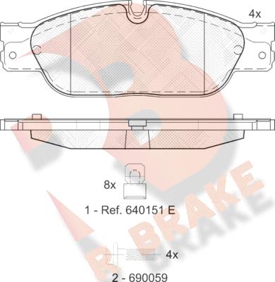 R Brake RB1672 - Brake Pad Set, disc brake autospares.lv