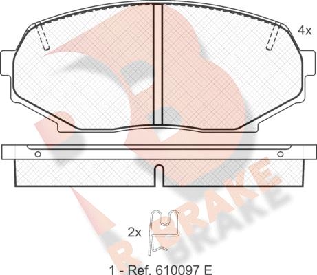 R Brake RB1099 - Brake Pad Set, disc brake autospares.lv