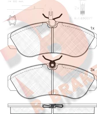 R Brake RB1054-203 - Brake Pad Set, disc brake autospares.lv