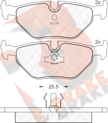 R Brake RB1051 - Brake Pad Set, disc brake autospares.lv