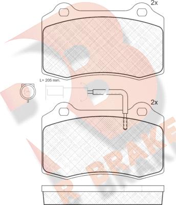 R Brake RB1058 - Brake Pad Set, disc brake autospares.lv