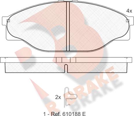 R Brake RB1010 - Brake Pad Set, disc brake autospares.lv