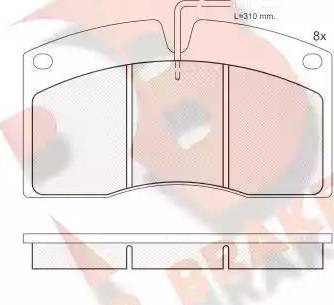 R Brake RB1039 - Brake Pad Set, disc brake autospares.lv