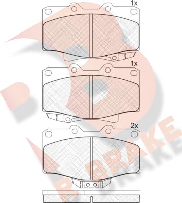 R Brake RB1025 - Brake Pad Set, disc brake autospares.lv