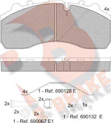 R Brake RB1194-066 - Brake Pad Set, disc brake autospares.lv