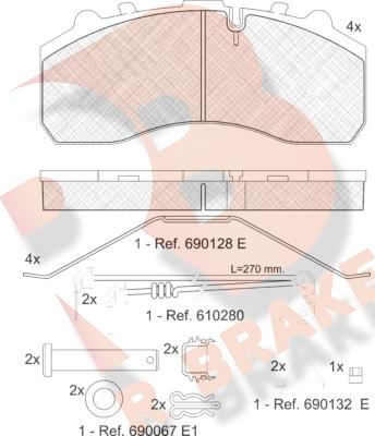 R Brake RB1194-118 - Brake Pad Set, disc brake autospares.lv