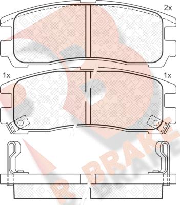 R Brake RB1192 - Brake Pad Set, disc brake autospares.lv