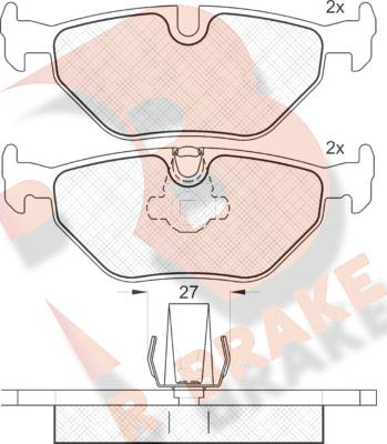 R Brake RB1141 - Brake Pad Set, disc brake autospares.lv