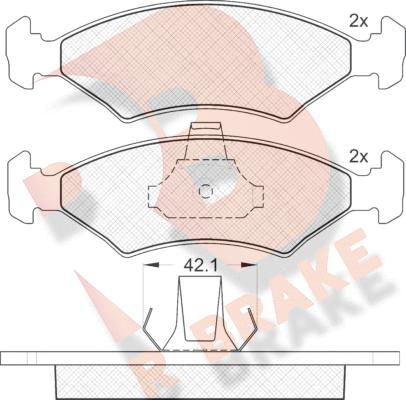 R Brake RB1142 - Brake Pad Set, disc brake autospares.lv