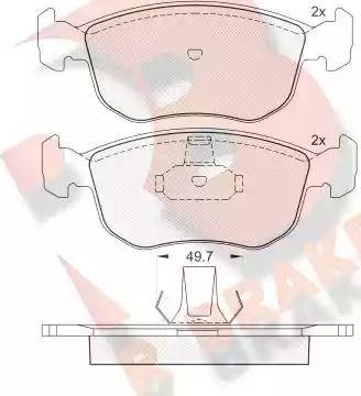 R Brake RB1151 - Brake Pad Set, disc brake autospares.lv