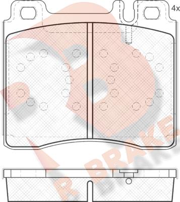 R Brake RB1158 - Brake Pad Set, disc brake autospares.lv