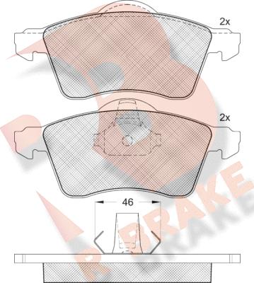 R Brake RB1166 - Brake Pad Set, disc brake autospares.lv