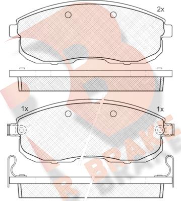 R Brake RB1101 - Brake Pad Set, disc brake autospares.lv