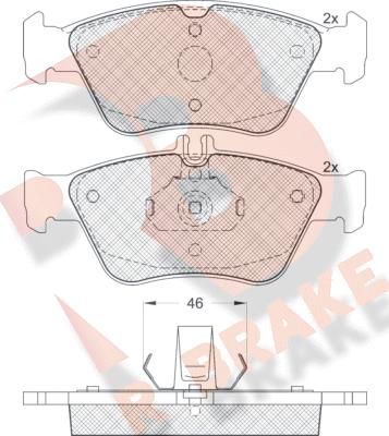 R Brake RB1115 - Brake Pad Set, disc brake autospares.lv