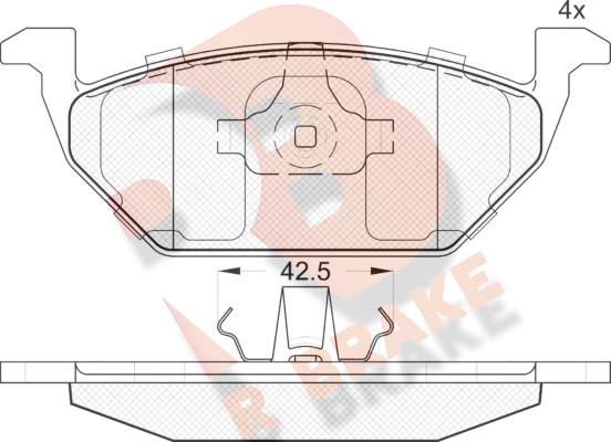 R Brake RB1184 - Brake Pad Set, disc brake autospares.lv