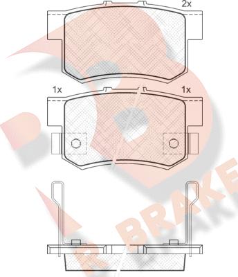 R Brake RB1187 - Brake Pad Set, disc brake autospares.lv