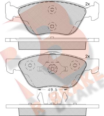 R Brake RB1125-203 - Brake Pad Set, disc brake autospares.lv