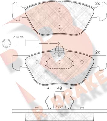 R Brake RB1125 - Brake Pad Set, disc brake autospares.lv