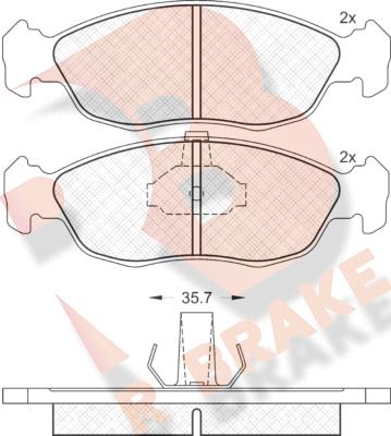 R Brake RB1121 - Brake Pad Set, disc brake autospares.lv