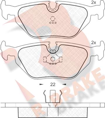 R Brake RB1174 - Brake Pad Set, disc brake autospares.lv