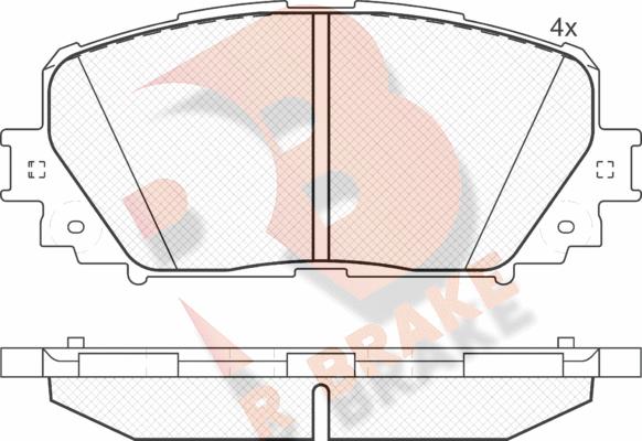 R Brake RB1898 - Brake Pad Set, disc brake autospares.lv